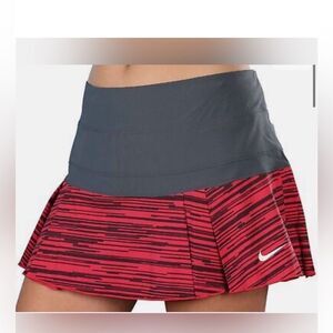 Nike| Victory Printed Pleated Skirt Tennis Skort Striped Pink Gray XS